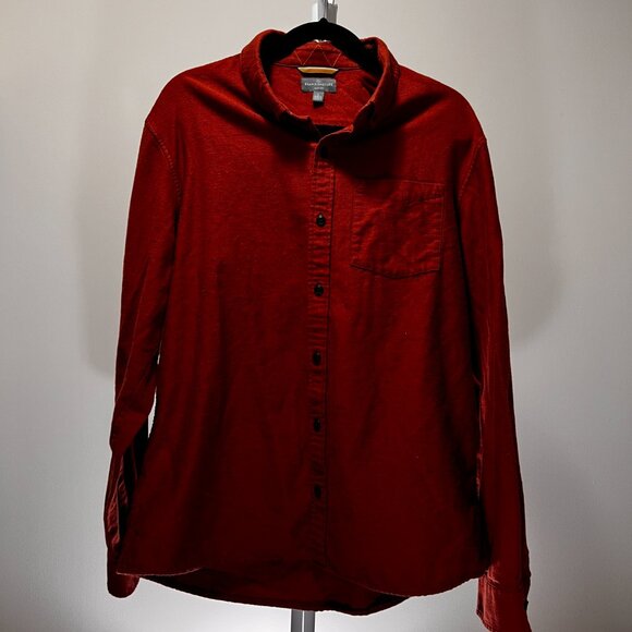 L.L.Bean Signature Men's Donegal Woven Shirt Rust Orange Slim L Tall - Picture 2 of 4